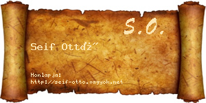 Seif Ottó névjegykártya