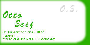 otto seif business card