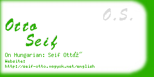 otto seif business card